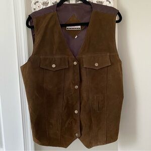 Diana Marco VTG Leather Suede Vest Size 18/20 80s 90s Southwestern Boho Western